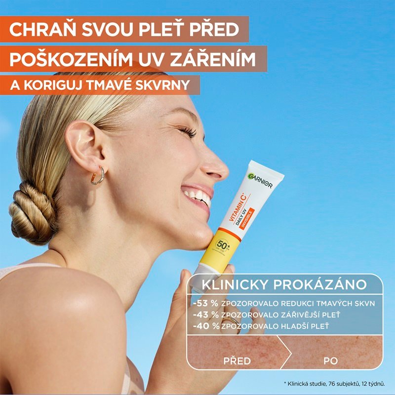Skin Naturals Vitamin C denní rozjasňující UV fluid SPF 50+ invisible - 4